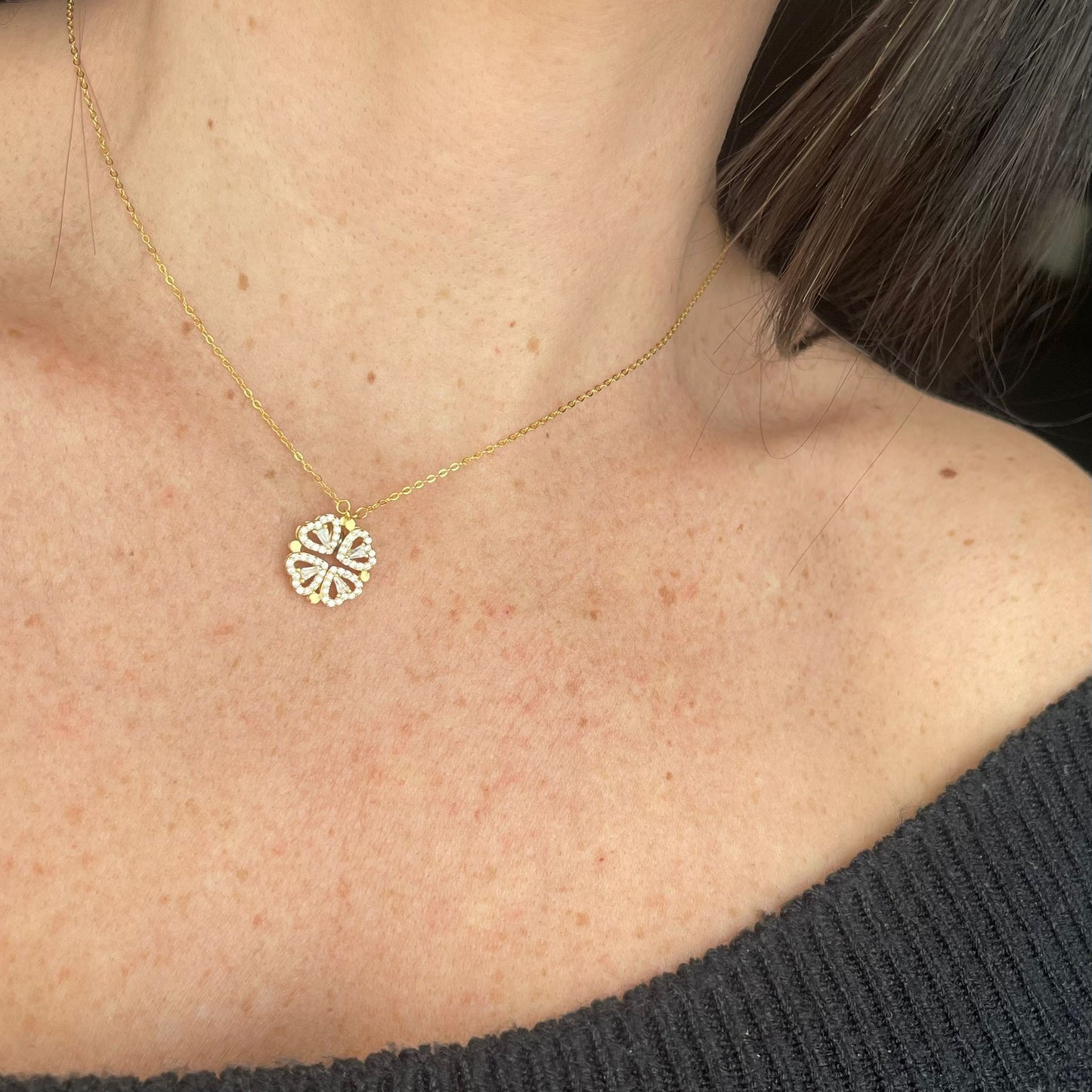 Collier pendentif plaqué or et zircon - Rastelli Paris