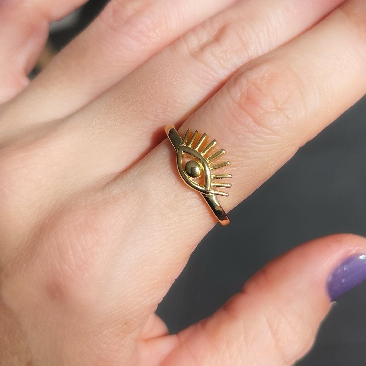 Bague ajustable en argent 925 plaqué or - Rastelli Paris