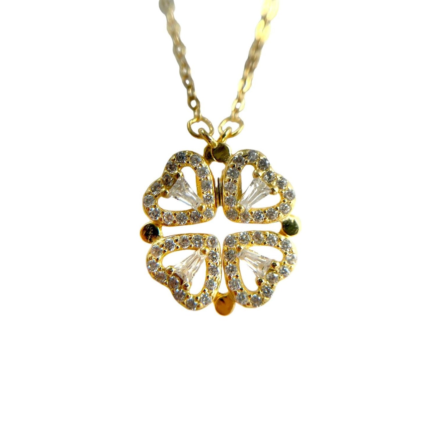 Collier pendentif plaqué or et zircon - Rastelli Paris