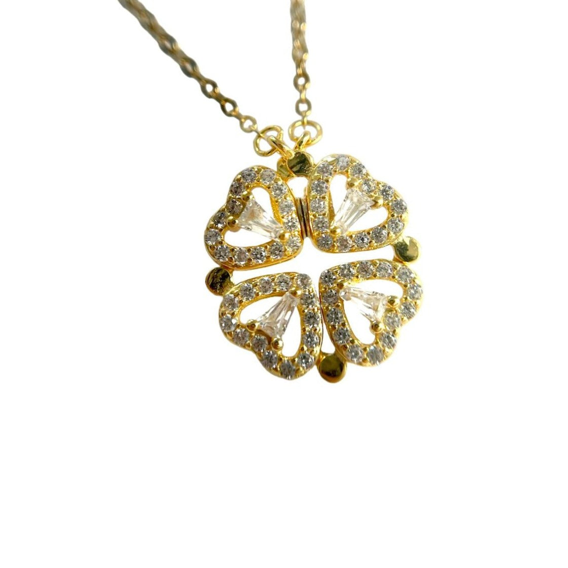 Collier pendentif plaqué or et zircon - Rastelli Paris