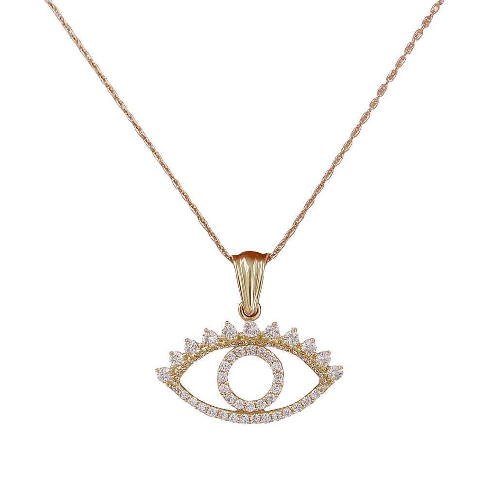 Collier pendentif plaqué or et zircon