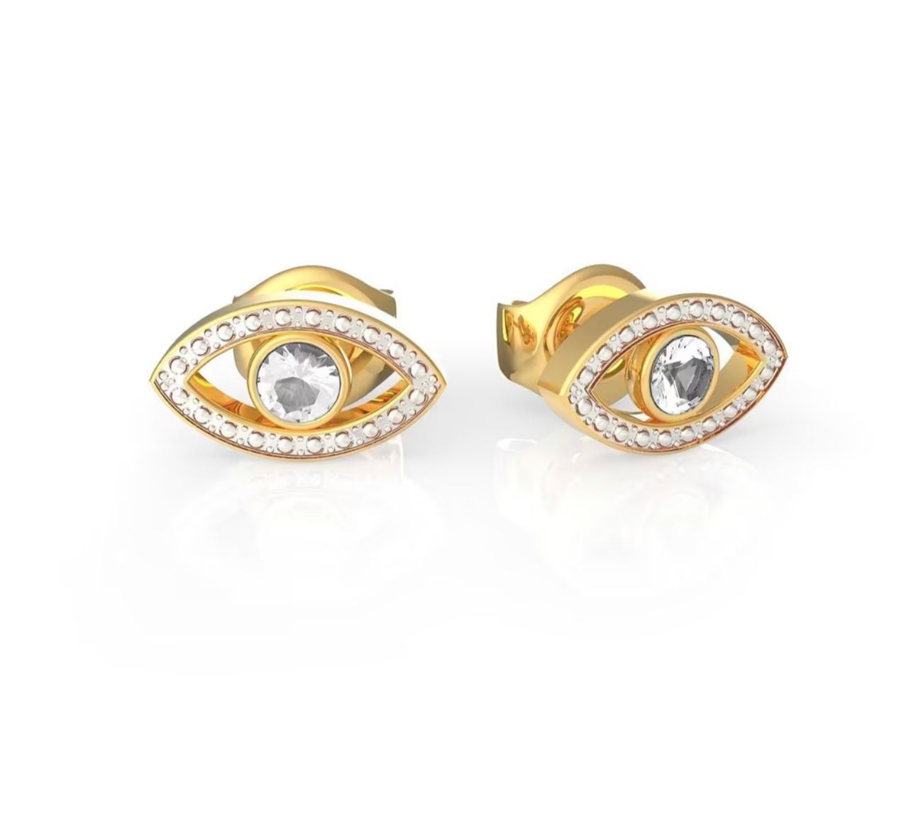 Boucle d'oreille plaqué or et zircon - Rastelli Paris