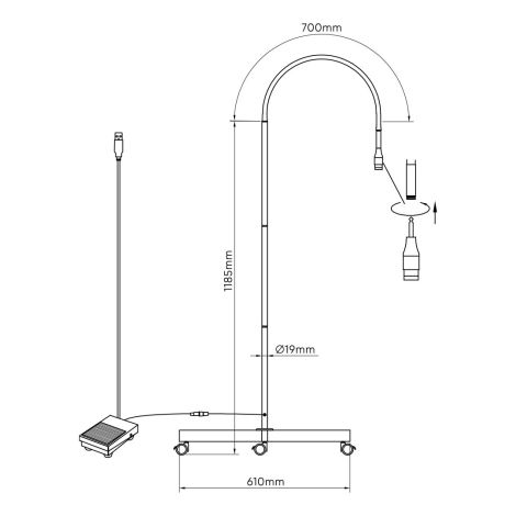 Lampe LED UV à pédale pour extensions de cils
