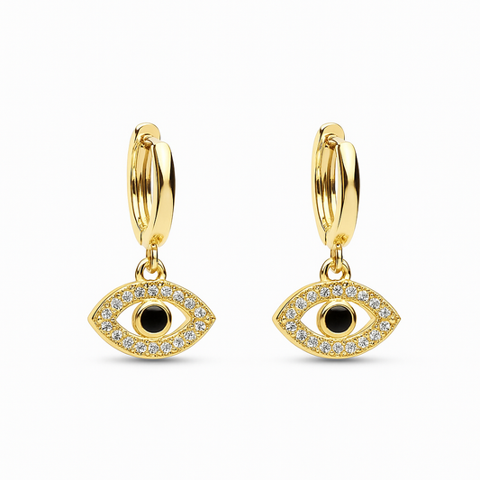 Boucle d'oreille plaqué or et zircon